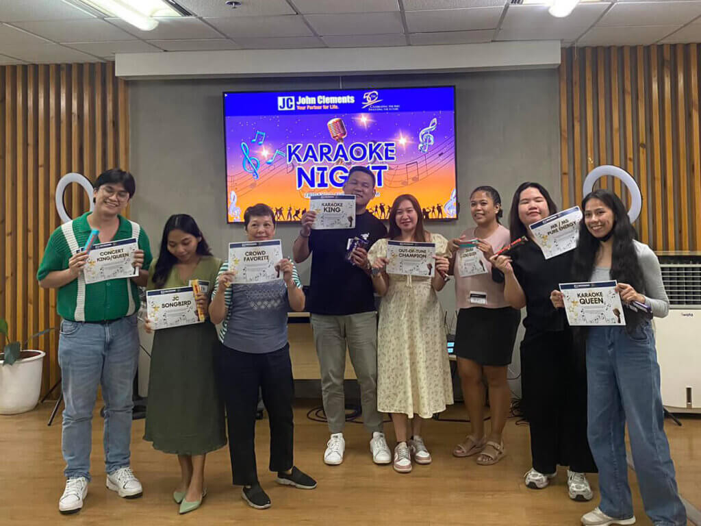 recipients of JC Karaoke Night special awards pose for a group photo