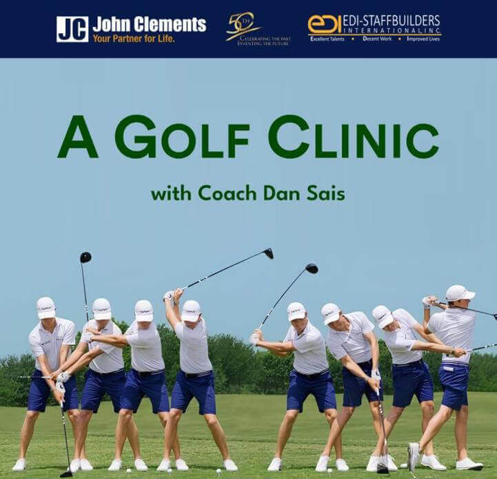 event poster for golf clinic