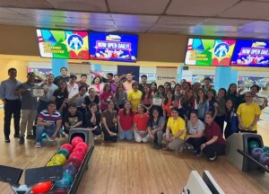 John Clements Consultants employees at the Bowling Night.