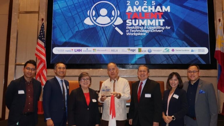 Philippine workforce development event showcasing the 2025 AMCHAM Talent Summit on reskilling and upskilling for a technology-driven workplace.