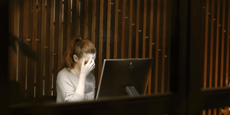 sad employee having interpersonal difficulties at work.